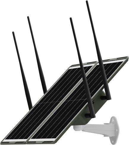 Solar WiFi Extender Outdoor 30W – 1200Mbps Dual Band 2.4G/5.8G Wireless Repeater with 30000mAh Battery, 4 High Gain Antennas, IP65 Waterproof Signal Booster for Garden, Farm, Yard (Black) in Saudi Arabia
