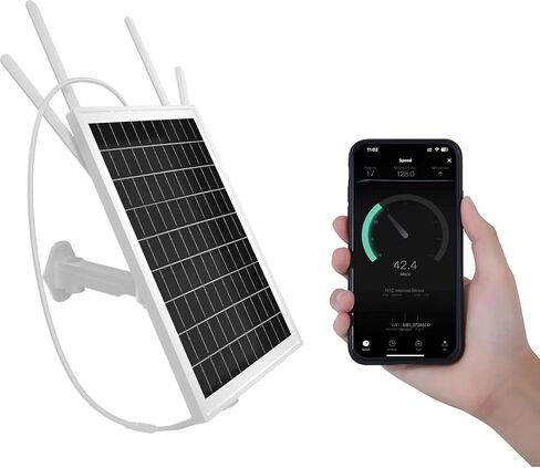 Solar WiFi Extender Outdoor, Solar Powered WiFi Extender Signal Booster with 4 Antennas, Solar WiFi Repeater for Garden, Farm & Ranch, 15W Solar Panel, IP66 Waterproof, 26000mAh Battery in Kuwait