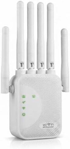 WiFi Extender 1200Mbps, Dual Band WiFi Booster Wireless Repeater with Ethernet Port, 2.4GHz 5GHz Signal Amplifier for Home EU Plug in Kuwait