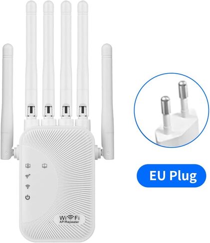 WiFi Extender 1200Mbps, Dual Band WiFi Booster Wireless Repeater with Ethernet Port, 2.4GHz 5GHz Signal Amplifier for Home EU Plug in Kuwait