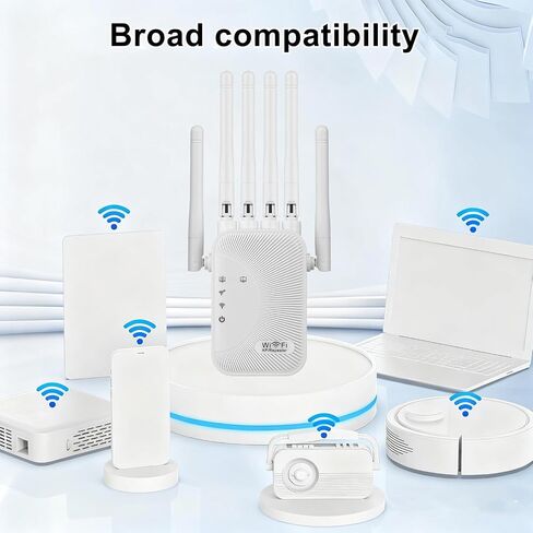 WiFi Extender 1200Mbps, Dual Band WiFi Booster Wireless Repeater with Ethernet Port, 2.4GHz 5GHz Signal Amplifier for Home EU Plug in Kuwait