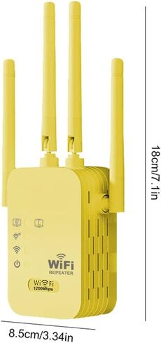 300Mbps WiFi Extender Repeater, 2.4GHz Wireless Range Extender, Internet Booster and Signal Amplifier with 4 High-Gain Antennas, Up to 3000 Sq.Ft Coverage for Home, Office and Router, EU Plug in Kuwait