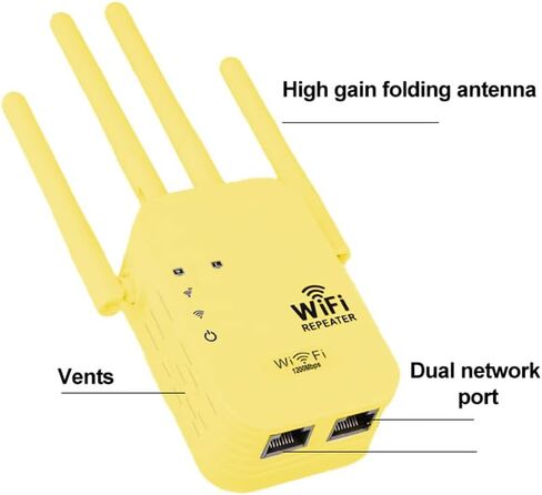 300Mbps WiFi Extender Repeater, 2.4GHz Wireless Range Extender, Internet Booster and Signal Amplifier with 4 High-Gain Antennas, Up to 3000 Sq.Ft Coverage for Home, Office and Router, EU Plug in Kuwait
