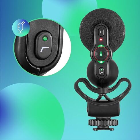 JOBY Wavo PRO DS Professional Directional Camera Microphone, Rycote Damping Mount, Low-Cut Filter, Integrated LEDs, USB Type-C, Black in Kuwait