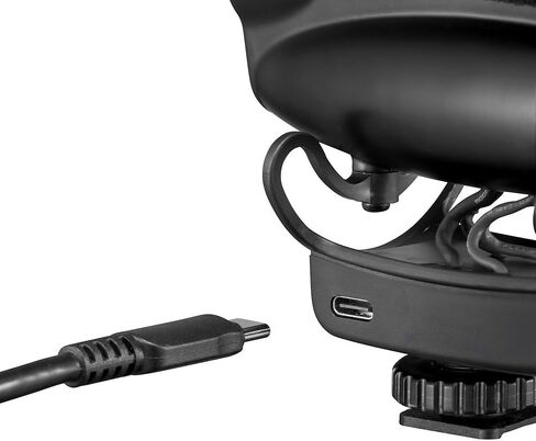 JOBY Wavo PRO DS Professional Directional Camera Microphone, Rycote Damping Mount, Low-Cut Filter, Integrated LEDs, USB Type-C, Black in Kuwait