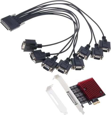 PCIe to 8 Port RS232 Expansion Card, Low Profile Bracket, Multi-Port Adapter for Industrial Control and Printer Connection in Kuwait