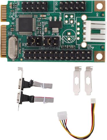 Irfora 2 Port PCIe Serial Adapter Card Flexible Dual Serial Interface for Customizable Device Identification in Kuwait