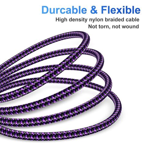 iPhone Charger 4Pack 10ft, [Apple MFi Certified] Lightning Cable 10 Foot Long iPhone Charger Cord Fast Charging Cable for iPhone 13 12 Pro Max Mini 11 Pro XS XR X 10 8 7 Plus 6s 6 SE 2020 iPad-Purple in Kuwait