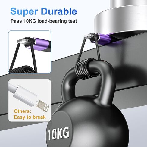iPhone Charger 4Pack 10ft, [Apple MFi Certified] Lightning Cable 10 Foot Long iPhone Charger Cord Fast Charging Cable for iPhone 13 12 Pro Max Mini 11 Pro XS XR X 10 8 7 Plus 6s 6 SE 2020 iPad-Purple in Kuwait