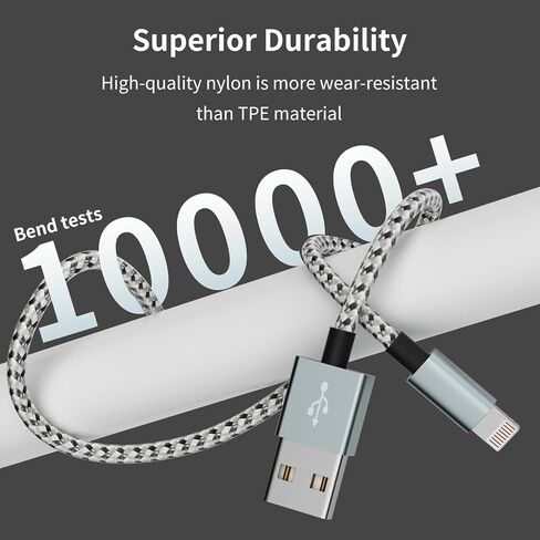 5Pack [MFi Certified] iPhone Charger 3/3/6/6/10FT iPhone Charger Cord High Speed USB Cable Compatible iPhone14/13/12/11 Pro Max/XS MAX/XR/XS/X/8 in Kuwait
