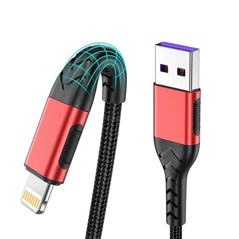 Durcord iPhone Charger, [MFi Certified] 3Pack 1FT USB A Cable for Fast Charger Cable, Durable iPhone Charging Cord Compatible with iPhone Xs Max/XS/XR/X/8/7/6S/6/Plus/SE/iPad(Red) in Kuwait