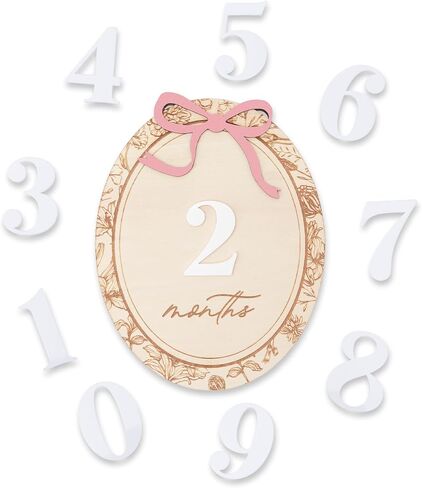 Baby Monthly Milestone Set, 1–12 Month Photo Markers, Newborn Photography Props, Growth Memory Cards, Nursery Decor (Pink D23) in Kuwait