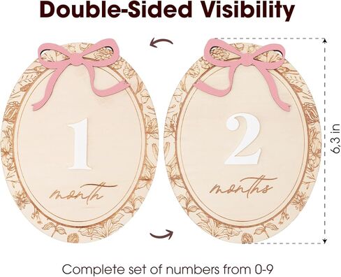 Baby Monthly Milestone Set, 1–12 Month Photo Markers, Newborn Photography Props, Growth Memory Cards, Nursery Decor (Pink D23) in Kuwait