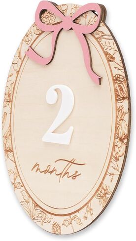 Baby Monthly Milestone Set, 1–12 Month Photo Markers, Newborn Photography Props, Growth Memory Cards, Nursery Decor (Pink D23) in Kuwait