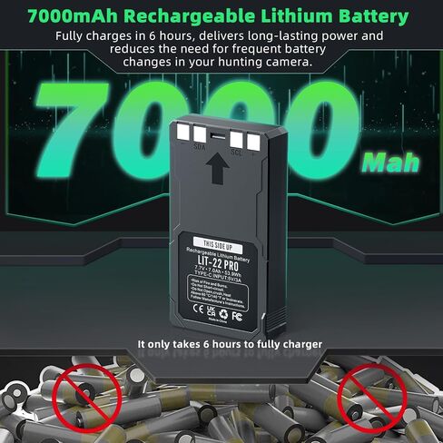 7000mAh LIT-22 Rechargeable Battery Pack for SPYPOINT Hunting Trail Cameras in Saudi Arabia