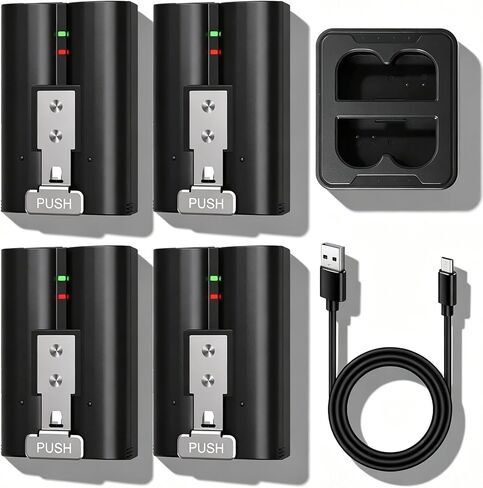 4-Pack Replacement Ring Battery & Charger for Ring Doorbell/Cam/Spotlight in Saudi Arabia