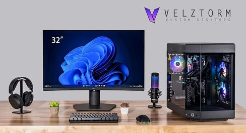 Velztorm Black Praetix Custom Built Y60 Gaming Desktop PC (GeForce RTX 5080 16GB (Beats 4090), Liquid Cooled Intel i9-14900K, 64GB DDR5, 2TB PCIe SSD, 1000W PSU, WiFi 6E, Win 11 Pro) in Kuwait
