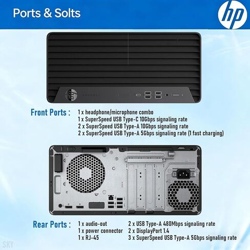 HP ProDesk 600 G6 Tower PC Desktop Computer, Six-Core i5-10500 Up to 4.50 GHz, 16GB DDR4, 512GB SSD, Keyboard and Mouse, WiFi, BT, 4K Support, Windows 11 Pro (Renewed) in Kuwait
