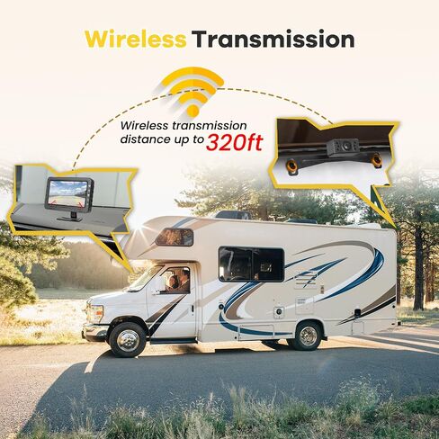 Hikity 4.3 Inch Wireless Backup Camera Monitor Kit with Rear View Camera in Kuwait