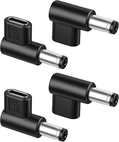 9V 3A USB C to Male 90 Degree DC 5.5 x 2.1mm Adapter 4-Pack in Kuwait