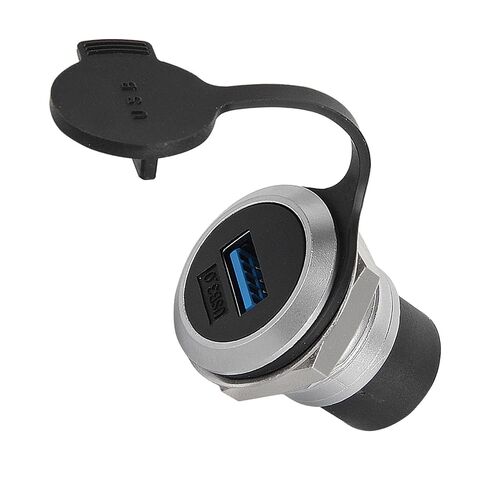 DORHEA 1Pcs USB 3.0 Panel Mount Coupler, Female to Female Bulkhead Extension Adapter with Waterproof Dust Cap, USB A Pass Through Connector for Secure Data Transfer in Kuwait