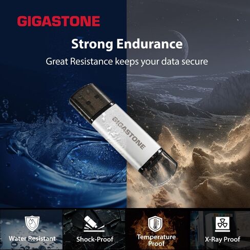 GIGASTONE 16GB Dual Flash Drive (10 Pack) V40S USB 2.0, 2-in-1 Type-A & Type-C, High Speed, Head Cap Design, Plug & Play for Smartphone/PC/Mac/TV/Car Audio in Kuwait