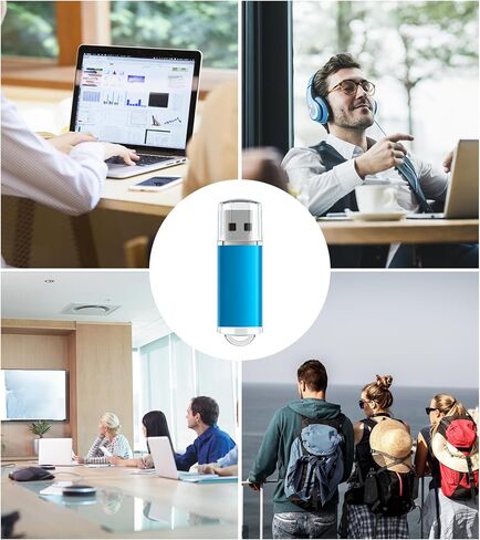 16GB 1PCS Flash Drive USB 2.0 Flash Drive Thumb Drive Jump Drives Keychain Memory Stick-Blue in Kuwait
