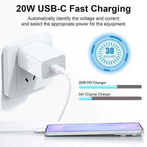 USB C Charger Block for Google Pixel 9a/9/10a/10 Pro XL,Fast Wall Charger Block with 6FT USB-C Charging Cable for Google Pixel 9a/9/10a/10 Pro XL in Kuwait