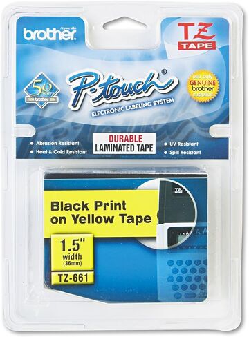 BRTTZE661 - Brother TZE-661 Black on Yellow Lettering Tape in Kuwait