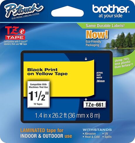 BRTTZE661 - Brother TZE-661 Black on Yellow Lettering Tape in Kuwait
