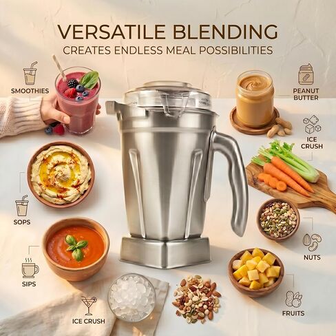 48oz Stainless Steel Blender Pitcher Replacement Compatible with Vitamix in Kuwait