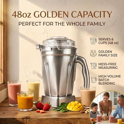 48oz Stainless Steel Blender Pitcher Replacement Compatible with Vitamix in Kuwait
