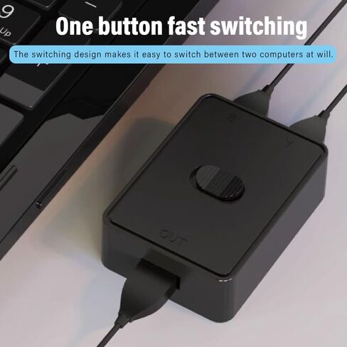 USB 3.0 Switch Bidirectional Selector – 2-in-1 Out 1-in-2 Out for 2 Computers Share Keyboard Mouse Printer Scanner, USB KVM Switch with LED Indicator in Kuwait