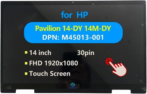 M45012-001 M45013-001 14" Replacement Laptop for HP Pavilion 14-DY 14M-DY Touch Screen Digitizer Assembly LCD Display Module with Bezel 30pin FHD 1920x1080 in Kuwait