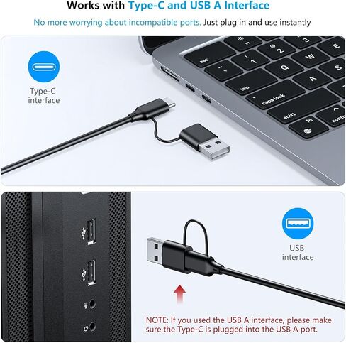 OMOTON Large Print Computer Keyboard with USB C & USB A Dual Interface in Kuwait