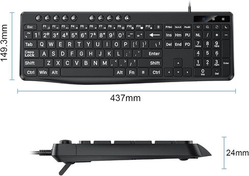 OMOTON Large Print Computer Keyboard with USB C & USB A Dual Interface in Kuwait