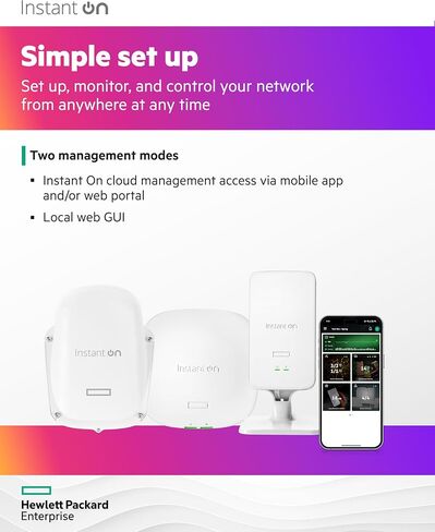 HPE Networking Instant On Access Point AP12 3x3 WiFi 5 Indoor Wireless Access Point | Power Source Not Included | US Model (R2X00A) in Kuwait