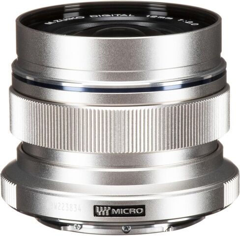 Olympus M.Zuiko Digital ED 12mm f/2 Lens Silver for Micro Four Thirds, 24mm Equivalent Wide Angle Prime Lens for Street Photography and Travel (Bundle) in Kuwait