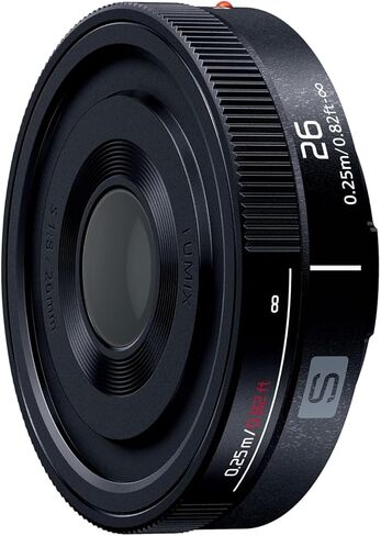 Panasonic S-R26 Monofocal Lens Full Size Mirrorless SLR for L-Mount Systems Lumix Lumix S 26mm F8 Black in Kuwait