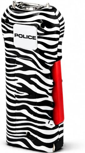 POLICE Stun Gun for Self Defense 512 – Mini Rechargeable High Voltage, Compact Heavy Duty with LED Flashlight – Zebra Design for Women & Men Personal Security in Kuwait