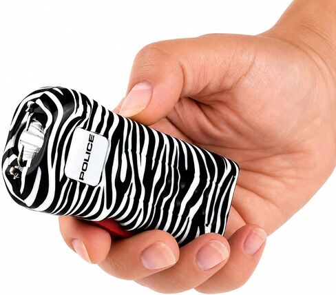 POLICE Stun Gun for Self Defense 512 – Mini Rechargeable High Voltage, Compact Heavy Duty with LED Flashlight – Zebra Design for Women & Men Personal Security in Kuwait