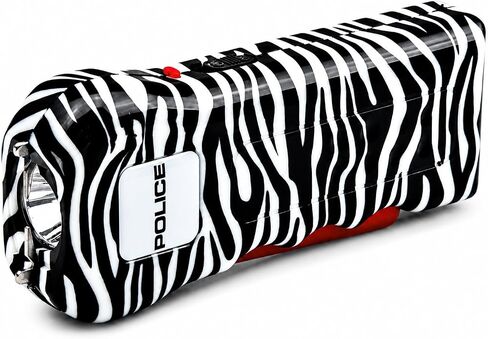 POLICE Stun Gun for Self Defense 512 – Mini Rechargeable High Voltage, Compact Heavy Duty with LED Flashlight – Zebra Design for Women & Men Personal Security in Kuwait