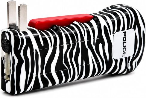 POLICE Stun Gun for Self Defense 512 – Mini Rechargeable High Voltage, Compact Heavy Duty with LED Flashlight – Zebra Design for Women & Men Personal Security in Kuwait