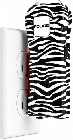POLICE Stun Gun for Self Defense 512 – Mini Rechargeable High Voltage, Compact Heavy Duty with LED Flashlight – Zebra Design for Women & Men Personal Security in Kuwait