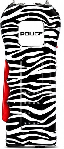 POLICE Stun Gun for Self Defense 512 – Mini Rechargeable High Voltage, Compact Heavy Duty with LED Flashlight – Zebra Design for Women & Men Personal Security in Kuwait