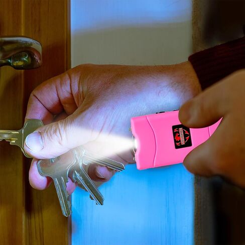 FIGHTSENSE Keychain Pepper Spray & Mini Stun Gun Flashlight Combo Pack (Pink) in Kuwait