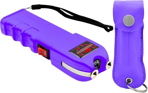 FIGHTSENSE Self-Defense Kit with Pepper Spray & Heavy Duty Stun Gun for Men & Women,1.60 µC Intolerable Charge,LED Flashlight,Safety Switch,Keychain Leather Pouch & Nylon Belt Holster in Kuwait