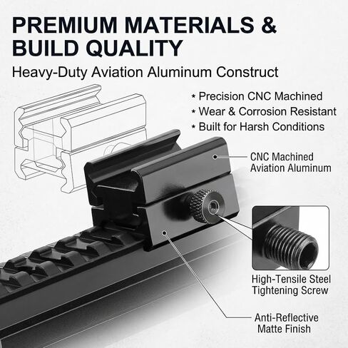 Double Sided Aluminum Picatinny to Picatinny Rail Adapter in Kuwait