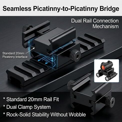 Double Sided Aluminum Picatinny to Picatinny Rail Adapter in Kuwait