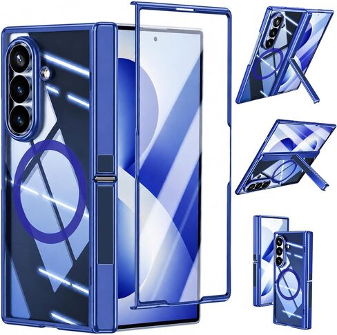 for Samsung Galaxy Z Fold 8 Case with Hidden Kickstand Gold Clear in Kuwait